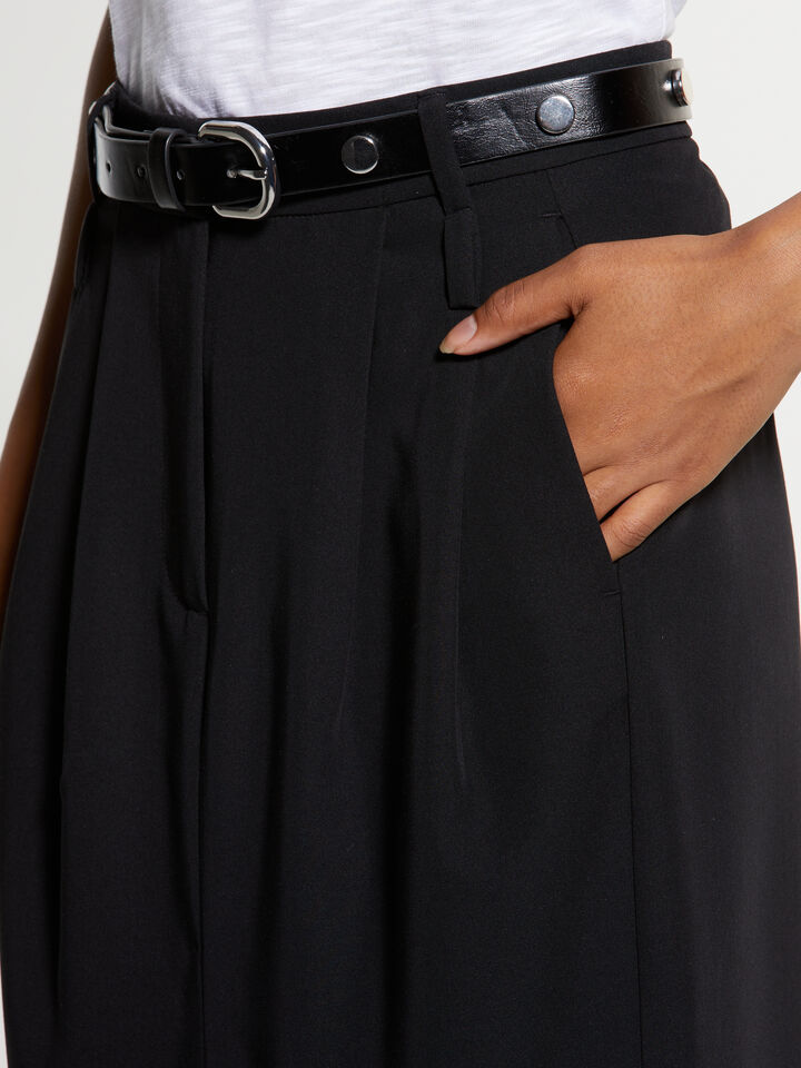 Gonna midi nera con spacco - gonne midi, longuette donna - Nero | Sisley image number 4